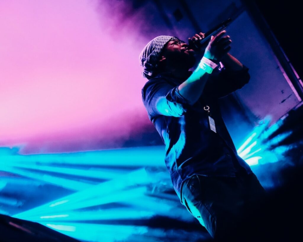 Singer performing on stage