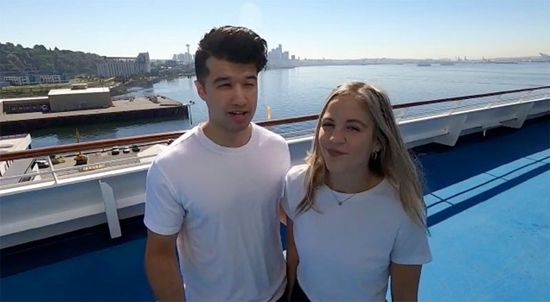 Alex and Jade, customers testimonial about cruise ship entertainment jobs.